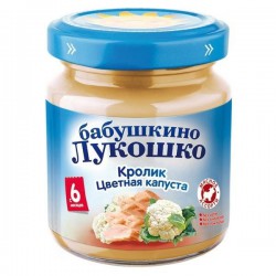 Пюре Бабушкино лукошко кролик цветная капуста с 6 мес 100 г