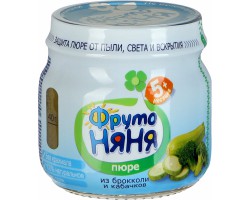 Пюре Фрутоняня брокколи кабачок без соли с 5 мес 80 г