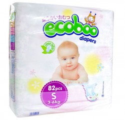 Подгузники 82 шт. Ecoboo 3-6 кг р.  S