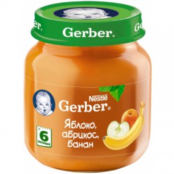 Пюре Gerber яблоко абрикос банан с 6 мес 130 г