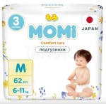 Подгузники, Momi (Моми) 6-11 кг р. 3/M 62 шт Комфорт кэа