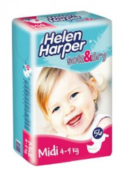 Подгузники 56 шт. Helen Harper софт энд драй миди 4-9 кг